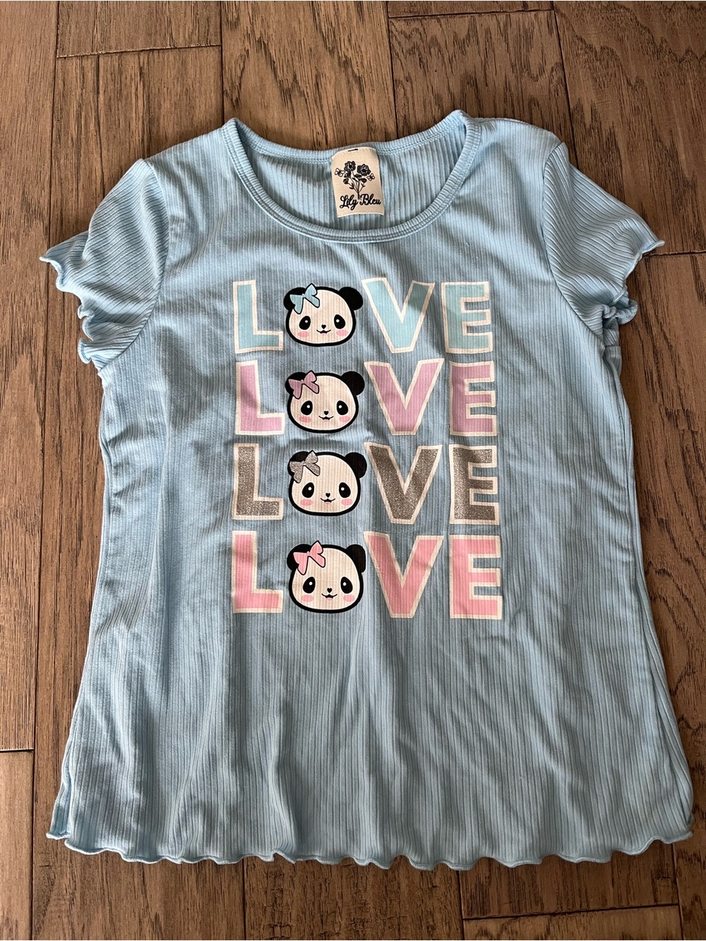 Lily Bleu Light Blue 'LOVE' Panda Graphic Tee